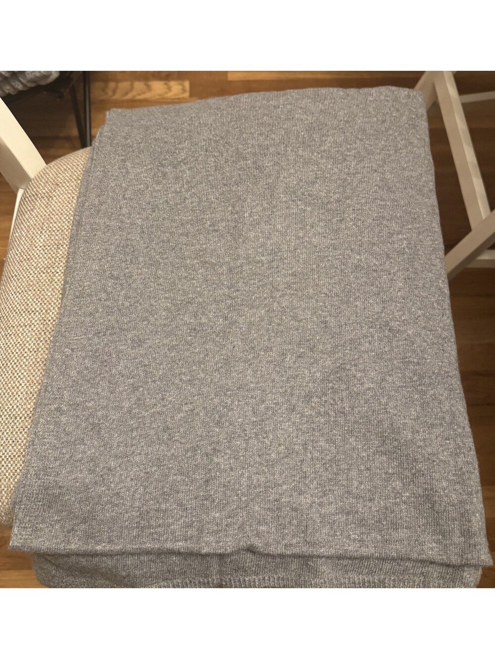 Barindelli Bellagio Italy Gray Cashmere Wide Scarf 28" x 74"